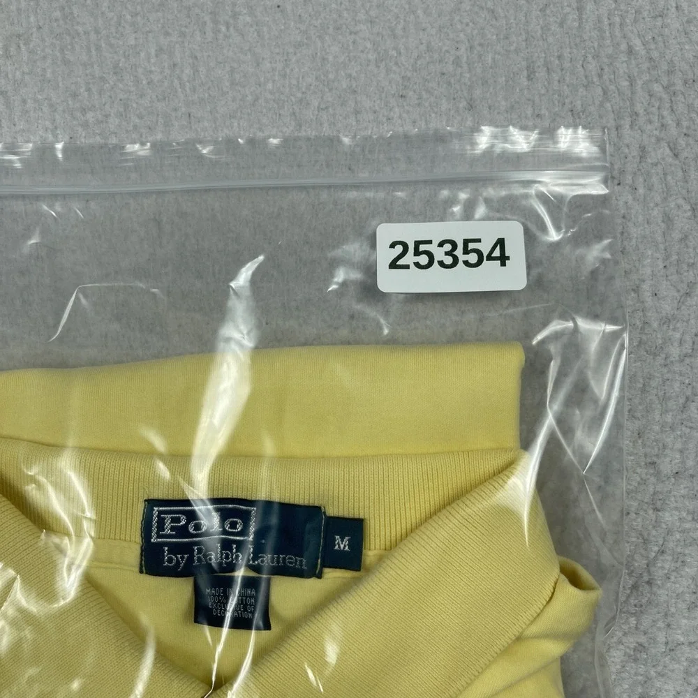 Polo Ralph Lauren Polo Shirt Mens Medium Yellow Short Sleeve Cotton Classic